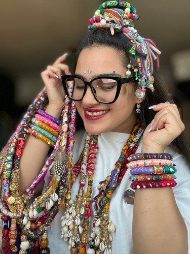 گردنبند زنانه دستساز تک لاین مدل بوهو